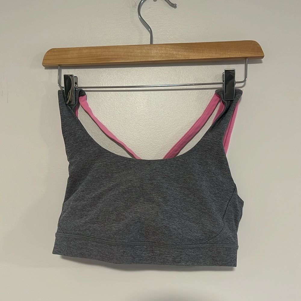 Lululemon sports bra | size: 8 | grey & pink